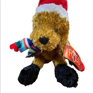 NWT Russ Berrie Glitter Critter Factory Christmas Decor puppy dog bendable plush